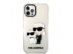 Zadní Kryt Karl Lagerfeld IML Glitter Karl and Choupette NFT pro iPhone 12/12 Pro - průhledný