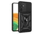  Pancéřové pouzdro s krytem fotoaparátu Hybrid Armor Camshield pro Samsung Galaxy A14 - černé