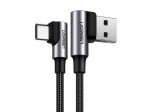 Ugreen úhlový kabel USB - USB Type C Quick Charge 3.0 QC3.0 3 A 1 m šedý