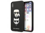 Zadní kryt pro iPhone X/XS černý Saffiano Karl&Choupette Head