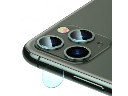 0.15mm 2x tvrzené sklo 9H na objektiv kamery iPhone 11 Pro / iPhone 11 Pro Max průsvitné (SGAPIPH58S-JT02)