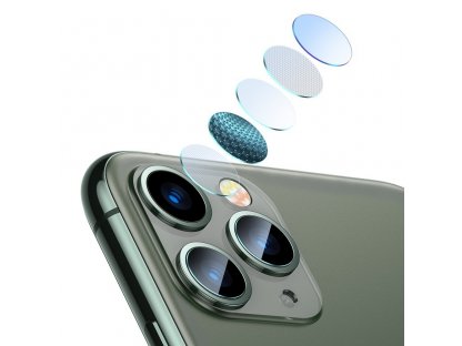 0.15mm 2x tvrzené sklo 9H na objektiv kamery iPhone 11 Pro / iPhone 11 Pro Max průsvitné (SGAPIPH58S-JT02)