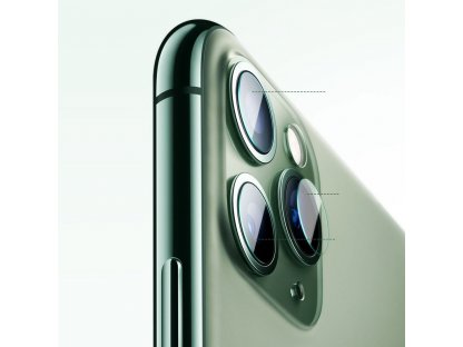 0.15mm 2x tvrzené sklo 9H na objektiv kamery iPhone 11 Pro / iPhone 11 Pro Max průsvitné (SGAPIPH58S-JT02)