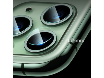 0.15mm 2x tvrzené sklo 9H na objektiv kamery iPhone 11 Pro / iPhone 11 Pro Max průsvitné (SGAPIPH58S-JT02)