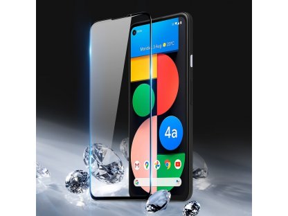 10D Tempered Glass odolné 9H tvrzené sklo přes celou obrazovku s rámečkem Google Pixel 4A černé (vhodné do pouzdra)