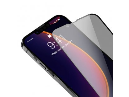 2x Anti Spy 0,3 mm tvrzené sklo s rámečkem přes celou obrazovku pro iPhone 13 mini (SGQP010601) (vhodné do pouzdra)