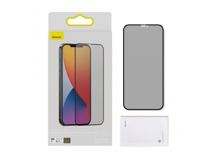 2x tvrzené sklo 0;23 mm Anti Spy na celý displej s rámem iPhone 12 Pro Max černé (SGAPIPH67N-ATG01)