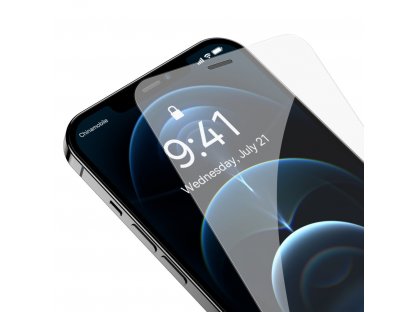 2x tvrzené sklo pro iPhone 12 Pro / iPhone 12 s krytem reproduktoru + polohovací zařízení (SGBL060702) (vhodné do pouzdra)