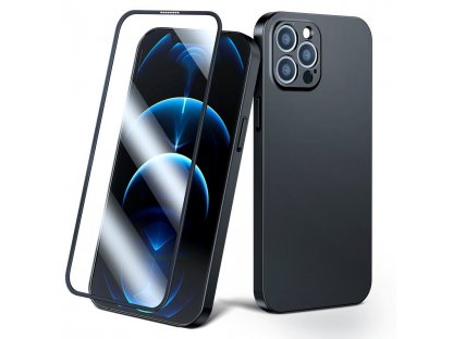 360 Full Case iPhone 13 Pro zadní a přední kryt + tvrzené sklo černý