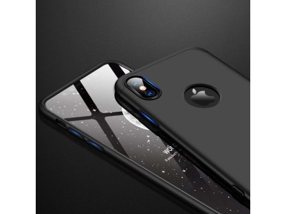 360 Protection Case pouzdro na přední i zadní část telefonu iPhone XS Max černé (logo hole)