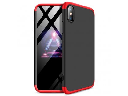 360 Protection Case pouzdro na přední i zadní část telefonu iPhone XS Max černo/červené