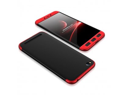 360 Protection Case pouzdro na přední i zadní část telefonu Xiaomi Redmi 5A černo/červené