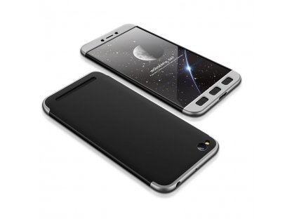 360 Protection Case pouzdro na přední i zadní část telefonu Xiaomi Redmi 5A černo/stříbrné