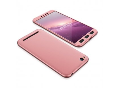 360 Protection Case pouzdro na přední i zadní část telefonu Xiaomi Redmi 5A růžové