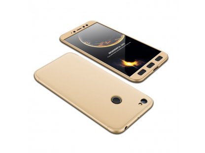 360 Protection Case pouzdro na přední i zadní část telefonu Xiaomi Redmi Note 5A Prime zlaté