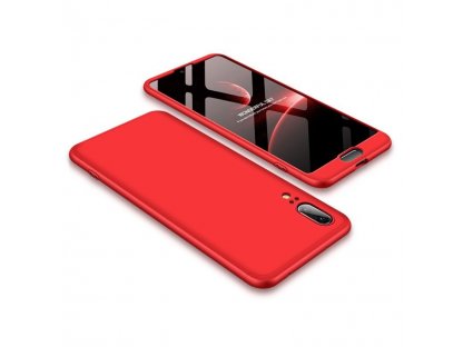 360 Protection pouzdro na přední i zadní část telefonu Huawei P20 červené