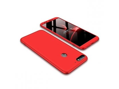 360 Protection pouzdro na přední i zadní část telefonu Huawei Y7 Prime 2018 červené