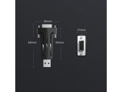 Adaptér převodník DB9 RS-232 - USB černý (80111 CM326)