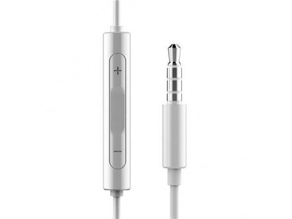 AM115 sluchátka minijack 3,5 mm mikrofon + ovládání bílá