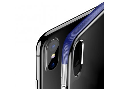 Armor Case průsvitné pouzdro se zesíleným rámem iPhone X modré