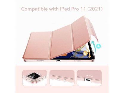 ASCEND TRIFOLD A TVRZENÉ SKLO pro IPAD PRO 11 2021 ROSE GOLD