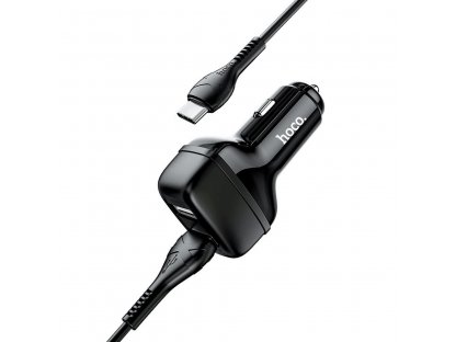 Autonabíječka HOCO 2xUSB + kabel Type C 2,4A Leader Z36 - černá