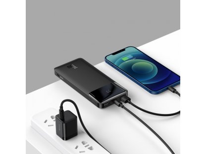 Bipow powerbanka s displejem 10000mAh 15W černá (Overseas Edition) + USB-A - Micro USB 0,25m kabel černá (PPBD050001)