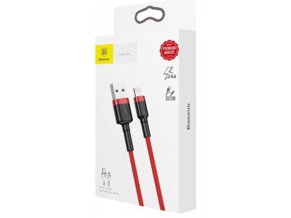 BASEUS kabel USB a Apple Lightning 8-pin 2,4A Cafule CALKLF-B09 1m červeno-červený