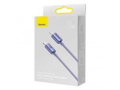 Datový Kabel Baseus Crystal Shine Series USB-C - Lightning 20W 1,2m - fialový