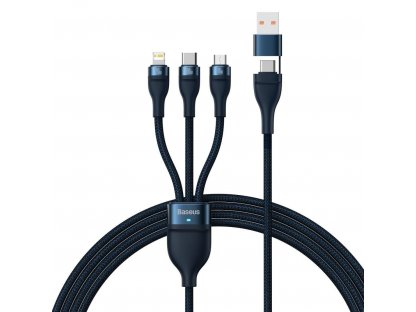 Kabel Baseus Flash Series II USB Type C / USB Type A - USB Type C / Lightning / micro USB 100 W 1,2 m - modrý