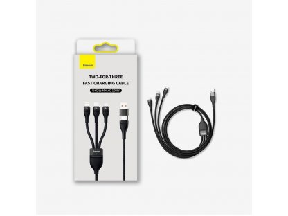 Kabel Baseus Flash Series II USB Type C / USB Type A - USB Type C / Lightning / micro USB 100 W 1,2 m - modrý