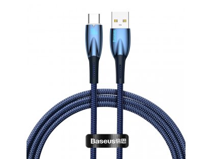 Baseus Glimmer Series rychlonabíjecí kabel USB-A - USB-C 100W 480Mbps 1m modrý