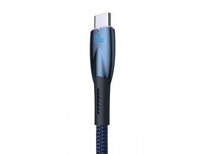 Baseus Glimmer Series rychlonabíjecí kabel USB-A - USB-C 100W 480Mbps 1m modrý