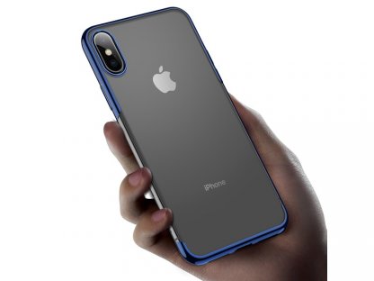 Baseus pouzdro pro iPhone XS Max Shining transparentní-modrá