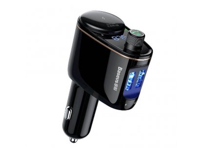 BASEUS vysílač FM Bluetooth MP3 s nabíječkou do auta 2 x USB S-06 - černý