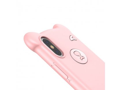 Bear Silicone Case silikonové pouzdro s řemínkem na zápěstí iPhone XS / iPhone X růžové (WIAPIPH58-BE04)