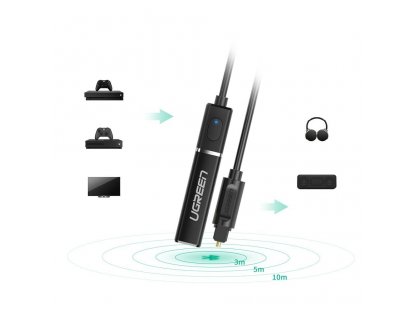 Bezdrátový audio adaptér Bluetooth transmitter 4.2 Toslink černý (50213 CM150)