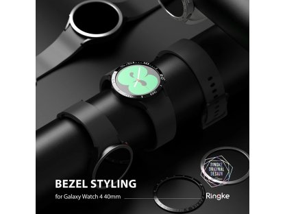 Bezel Styling rámeček stylové pouzdro rámeček obálka prsten pro Samsung Galaxy Watch 6 / 5 / 4 (40mm) stříbrná (nerezová ocel) (GW4-40-01)