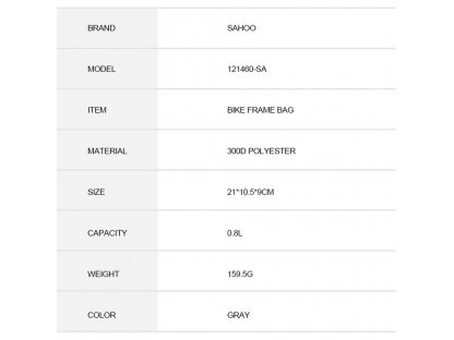 Brašna na rám kola se zámkem vodotěsná 0,8L SAHOO 121460-SA