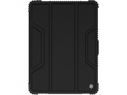 Bumper Leather Case Pro pancéřové pouzdro Smart Cover s krytem fotoaparátu a stojánkem pro iPad 10,2'' 2020 / iPad 10,2'' 2019 černé
