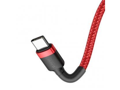 Cafule Cable odolný nylonový kabel USB-C PD / USB-C PD PD2.0 60W 20V 3A QC3.0 2M červený (CATKLF-H09)