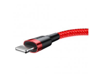 Cafule Cable odolný nylonový kabel USB / Lightning QC3.0 1.5A 2M červený (CALKLF-C09)