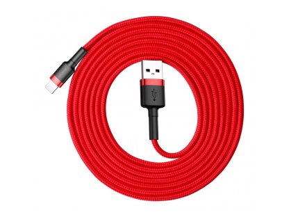 Cafule Cable odolný nylonový kabel USB / Lightning QC3.0 1.5A 2M červený (CALKLF-C09)