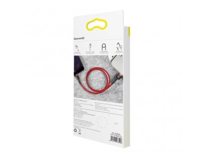 Cafule Cable odolný nylonový kabel USB / Lightning QC3.0 2.4A 0,5M červený (CALKLF-A09)