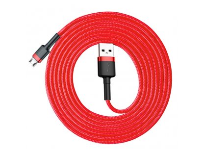 Cafule Cable odolný nylonový kabel USB / micro USB QC3.0 1.5A 2M červený (CAMKLF-C09)