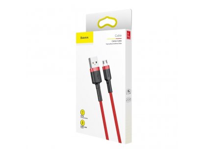 Cafule Cable odolný nylonový kabel USB / micro USB QC3.0 1.5A 2M červený (CAMKLF-C09)