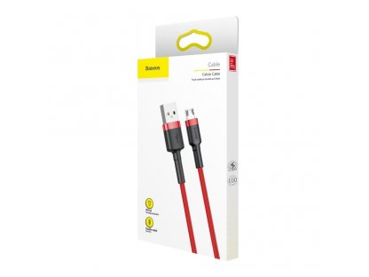 Cafule Cable odolný nylonový kabel USB / micro USB QC3.0 2.4A 1M červený (CAMKLF-B09)