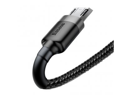 Cafule Micro 2,4A USB kabel 1 metr šedý/černý CAMKLF-B91