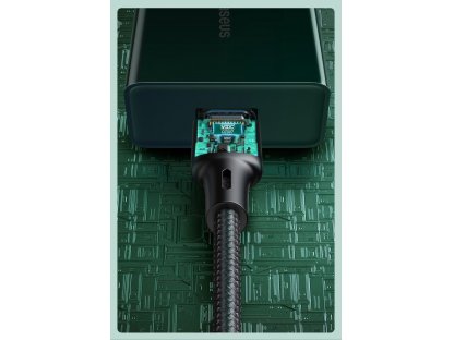 Cafule nylonový kabel USB - USB Typ C pro rychlé nabíjení VOOC Quick Charge 3.0 5 A 2 m zelený (CATKLF-VB06)