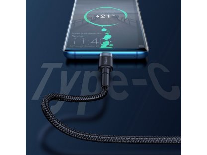 Cafule odolný nylonový kabel USB Typ C SuperCharge 40W Quick Charge 3.0 QC 3.0 1m černo-červený (CATKLF-P91)